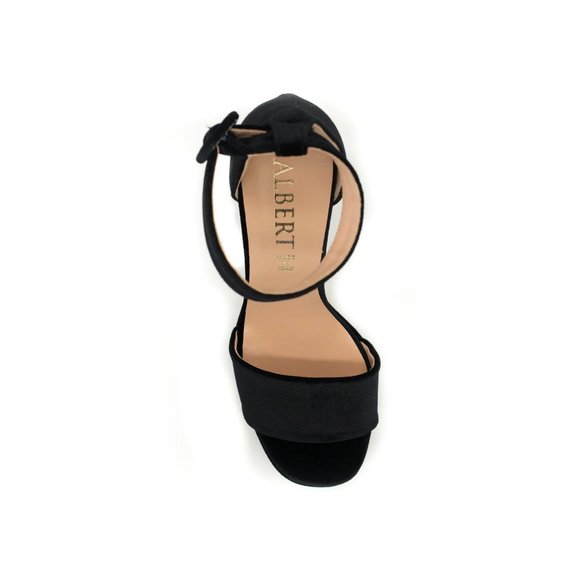 Made In Italy Black Velvet Sandals - Picture 4 of 4